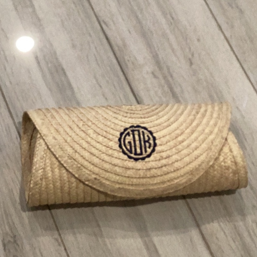 Beige Woven Clutch